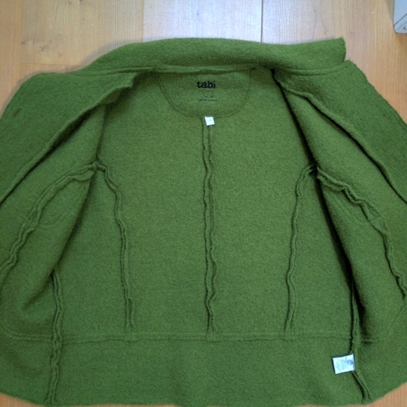 Tabi 100% Wool Boucle Sweater Jacket Cardigan - Picture 9 of 14